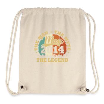 Vintage Mai 2014 Cadeau Anniversaire 10 Ans - Sac à cordon recyclé Stanley/Stella - blanc naturel - Devant