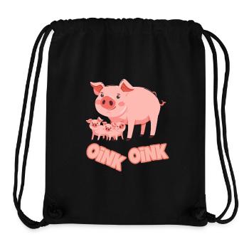 Schweinchen Schwein Oink - Stanley/Stella recycelter Gym Bag - Schwarz - Vorne