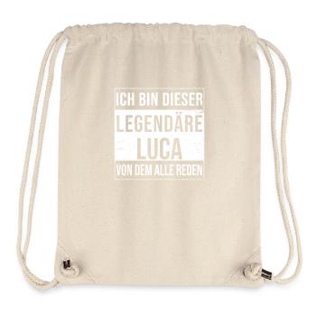 Ich bin dieser legendäre für Luca - Stanley/Stella recycelter Gym Bag - Naturweiß - Vorne