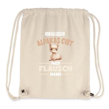 Wenn Das Leben Dir Alpakas Gibt Mach Flausch - Stanley/Stella recycelter Gym Bag - Naturweiß - Vorne