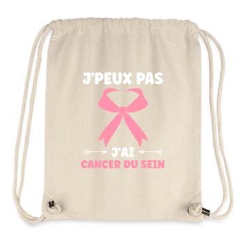Sensibilisation cancer du sein - Sac à cordon recyclé Stanley/Stella - blanc naturel - Devant