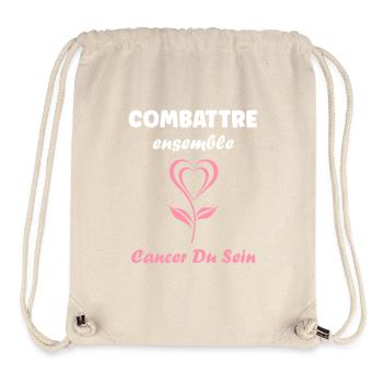 Sensibilisation cancer du sein - Sac à cordon recyclé Stanley/Stella - blanc naturel - Devant