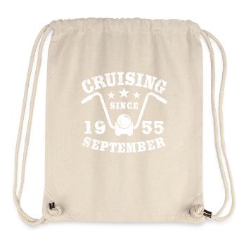 Cruising Biker Anniversaire septembre 1955 Moto - Sac à cordon recyclé Stanley/Stella - blanc naturel - Devant