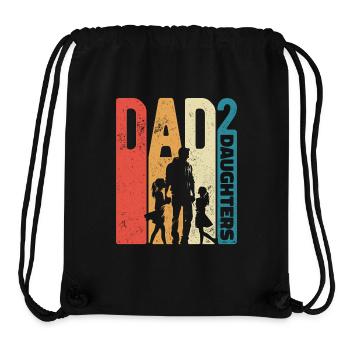 Papa Töchter Dad Hoch 2 Retro Vatertag Geschenk - Stanley/Stella recycelter Gym Bag - Schwarz - Vorne