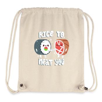 Sushi und Fleisch Wortwitz - Stanley/Stella recycelter Gym Bag - Naturweiß - Vorne