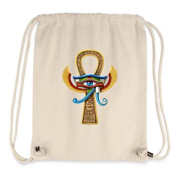 Oeil Egyptien D’Horus Ankh - Sac à cordon recyclé Stanley/Stella - blanc naturel - Devant