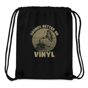 Sonne mieux sur les amateurs de musique rétro vinyle - Sac à cordon recyclé Stanley/Stella - noir - Devant