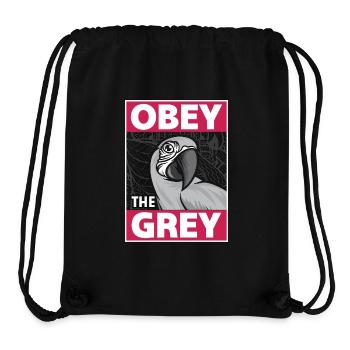 African Grey Obey The Grey Bird Owner Parrot Lover - Stanley/Stella recycelter Gym Bag - Schwarz - Vorne