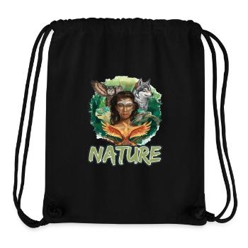 Natur Wolf Eule Schildkröte Frau für - Stanley/Stella recycelter Gym Bag - Schwarz - Vorne