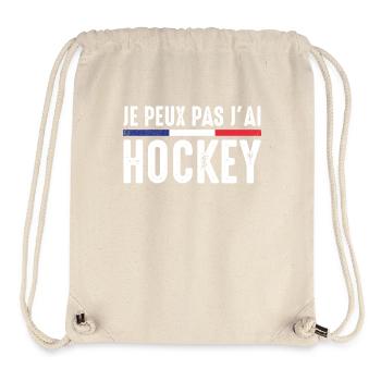 Je Peux pas j'ai Hockey joueur Hockeyeur Drôle - Sac à cordon recyclé Stanley/Stella - blanc naturel - Devant