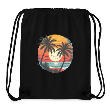 Summer Sunset Palm Trees Silhouette - Stanley/Stella Recycled Gym Bag - black - Front