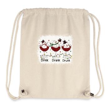 Drink Drank Drunk Snowman Drink Team - Stanley/Stella Recycled Gym Bag - natural - Front