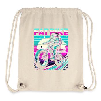 Retrowave Skelett Biker Fatbike Retro Sunset - Stanley/Stella recycelter Gym Bag - Naturweiß - Vorne