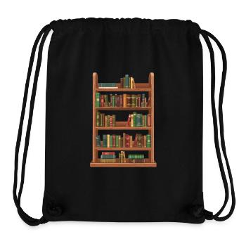 Étagère pleine de littérature classique - Sac à cordon recyclé Stanley/Stella - noir - Devant