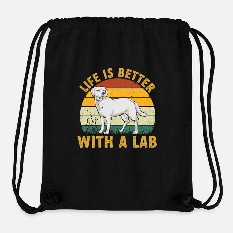 Labrador Retriever blanc Labrador Labrador blanc - Sac à cordon recyclé Stanley/Stella - noir