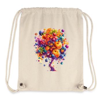 Bunte Weltenbaum Explosion - Stanley/Stella recycelter Gym Bag - Naturweiß - Vorne