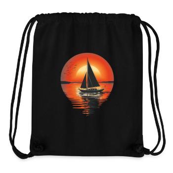 Sunset Sailboat and Birds - Stanley/Stella Recycled Gym Bag - black - Front