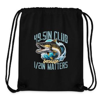 Muskie Fishing 49.5in Club Parce Que Amateur De Pêche - Sac à cordon recyclé Stanley/Stella - noir - Devant