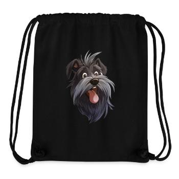 Skye Terrier | Illustration de dessin animé - Sac à cordon recyclé Stanley/Stella - noir - Devant