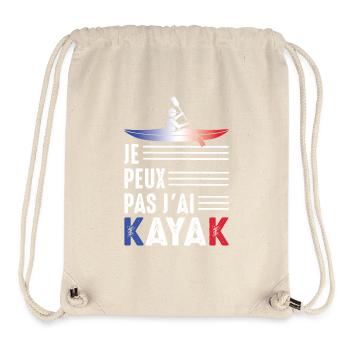 Je Peux pas j'ai kayak Kayakiste canoéiste paddle - Sac à cordon recyclé Stanley/Stella - blanc naturel - Devant