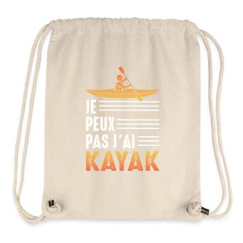 Je Peux pas j'ai kayak Kayakiste canoéiste paddle - Sac à cordon recyclé Stanley/Stella - blanc naturel - Devant
