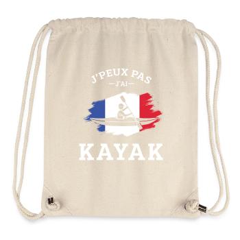 Je Peux pas j'ai kayak Kayakiste canoéiste paddle - Sac à cordon recyclé Stanley/Stella - blanc naturel - Devant