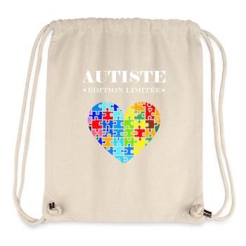 sensibilisation a l'autisme autiste - Sac à cordon recyclé Stanley/Stella - blanc naturel - Devant