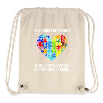 sensibilisation a l'autisme autiste - Sac à cordon recyclé Stanley/Stella - blanc naturel - Devant