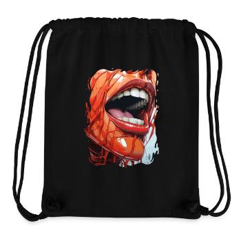 Contemporary Cartoon Lips - Stanley/Stella Recycled Gym Bag - black - Front