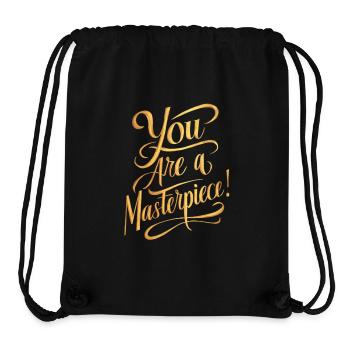 Du Bist Ein Meisterwerk Goldschrift - Stanley/Stella recycelter Gym Bag - Schwarz - Vorne