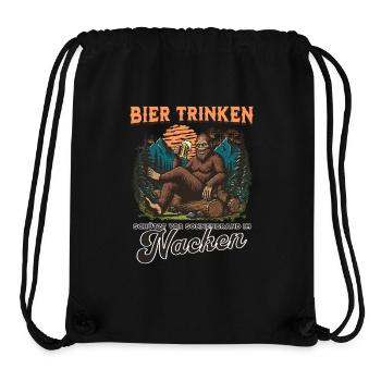 Drinking beer protects against sunburn in the neck - Stanley/Stella Recycled Gym Bag - black - Front