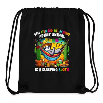 My Cinco de Mayo Spirit Animal Sloth Mexican Women - Stanley/Stella Recycled Gym Bag - black - Front