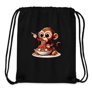 Affe genießt Spaghetti Bolognese - Stanley/Stella recycelter Gym Bag - Schwarz - Vorne