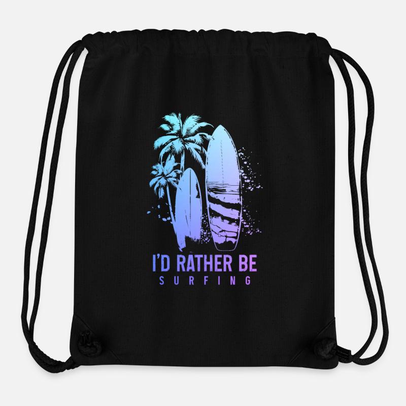 Surfing Surfer Cadeau - Sac à cordon recyclé Stanley/Stella - noir