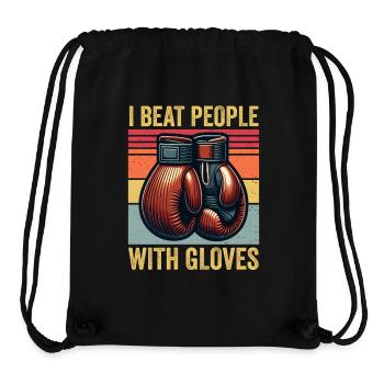 Ich Schlage Leute Mit Handschuhen Boxen Liebhaber Jahrgang - Stanley/Stella recycelter Gym Bag - Schwarz - Vorne