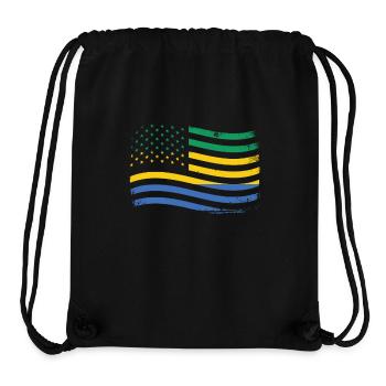 Gabonese Roots and Gabon American Flag - Stanley/Stella Recycled Gym Bag - black - Front