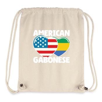 Gabonese Roots and Gabon American Flag - Stanley/Stella Recycled Gym Bag - natural - Front