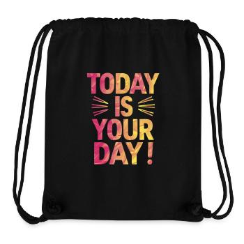 Aujourd’hui, c’est votre jour Attitude positive - Sac à cordon recyclé Stanley/Stella - noir - Devant