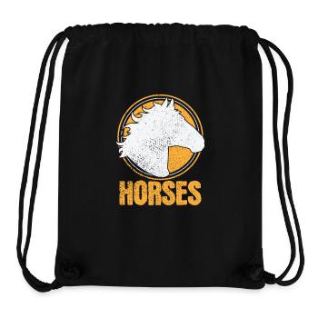 Pferd mit Mähne "Horses" - Stanley/Stella recycelter Gym Bag - Schwarz - Vorne