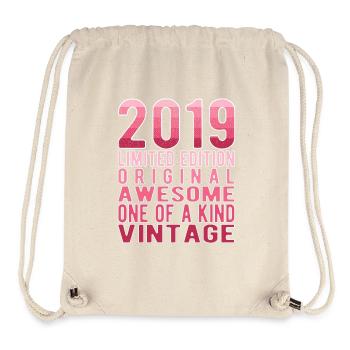 Edition limitée depuis 2019 Anniversaire Millésime 2019 - Sac à cordon recyclé Stanley/Stella - blanc naturel - Devant