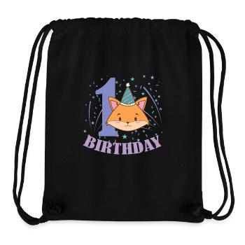1. Birthday Katze Kind Mädchen - Stanley/Stella recycelter Gym Bag - Schwarz - Vorne