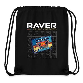 RAVER JOUER TECHNO - Sac à cordon recyclé Stanley/Stella - noir - Devant