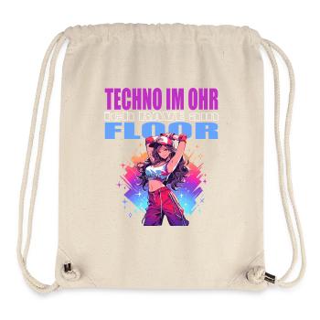 TECHNO DANS L’OREILLE - Sac à cordon recyclé Stanley/Stella - blanc naturel - Devant