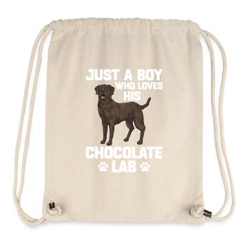 Schoko Brauner Labrador Retriever Hund - Stanley/Stella recycelter Gym Bag - Naturweiß - Vorne