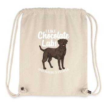 Schoko Brauner Labrador Retriever Hund - Stanley/Stella recycelter Gym Bag - Naturweiß - Vorne