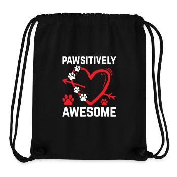 PAWSITIVELY AWESOME - Stanley/Stella Recycled Gym Bag - black - Front