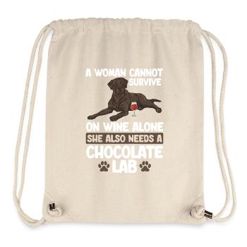 Schoko Brauner Labrador Retriever Hund - Stanley/Stella recycelter Gym Bag - Naturweiß - Vorne