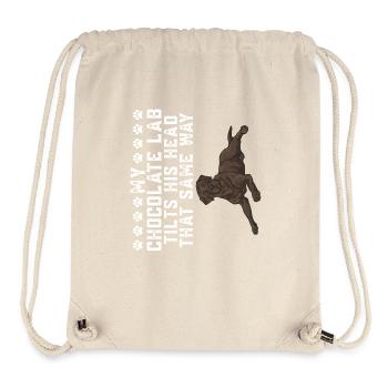 Schoko Brauner Labrador Retriever Hund - Stanley/Stella recycelter Gym Bag - Naturweiß - Vorne