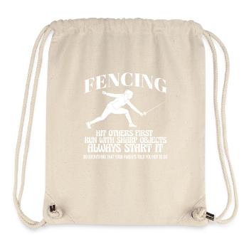 Funny Fencing Athlete Coach Combat Sports Sword - Stanley/Stella Recycled Gym Bag - natural - Front