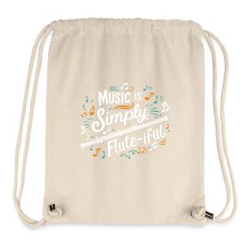 Drôle Flûte jeu de mots Instrument Flûte transversale Musique - Sac à cordon recyclé Stanley/Stella - blanc naturel - Devant